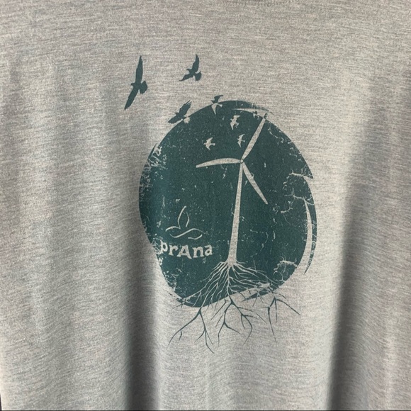 PRANA MENS LONG SLEEVE BLUE TEE - Picture 3 of 4